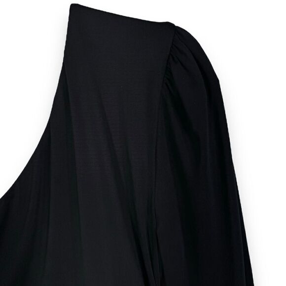 Lovers and Friends Kenia Mini Dress in Black One Shoulder Ruched Party M - Picture 7 of 8